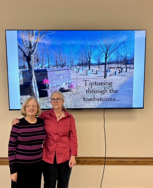 Susan Sangren (left), President of Twentieth Century Club with author and speaker, Abby Burnett, at the club’s April 14 meeting.