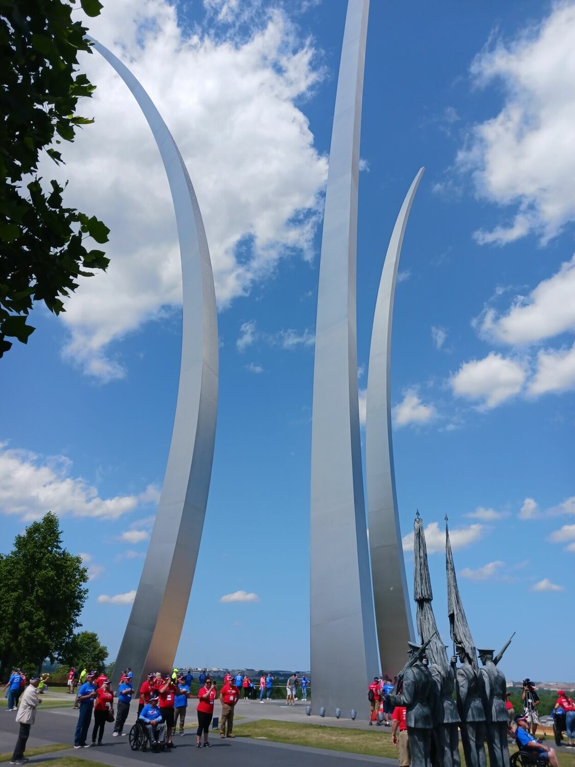 The Honor Guard sculpture acts as a human complement to the steel spires of the Air Force Memorial. CONTRIBUTED PHOTO