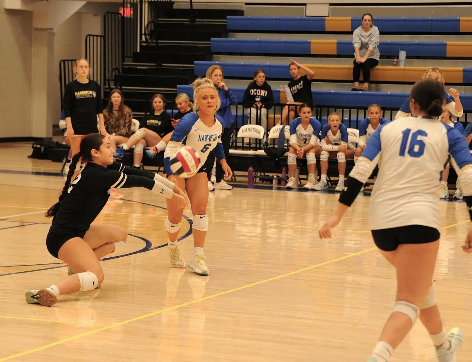 CONTRIBUTED PHOTO/LEE H. DUNLAP


Harrison libero Taylor Sidani passes a volleyball during action in Goblin Arena. The Lady Goblins fell in three sets to Farmington in 5A-West action on Thursday night