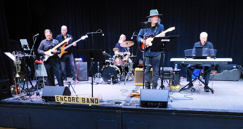 Encore Band (L-R) Randy Crutcher, Dave Kaufman, Val Chandler, Mike Nee and Lay Arrendondo entertain at HSV Night of Wishes along with HSV Vocalist Shannon Hushaw, who all graciously donated their time.