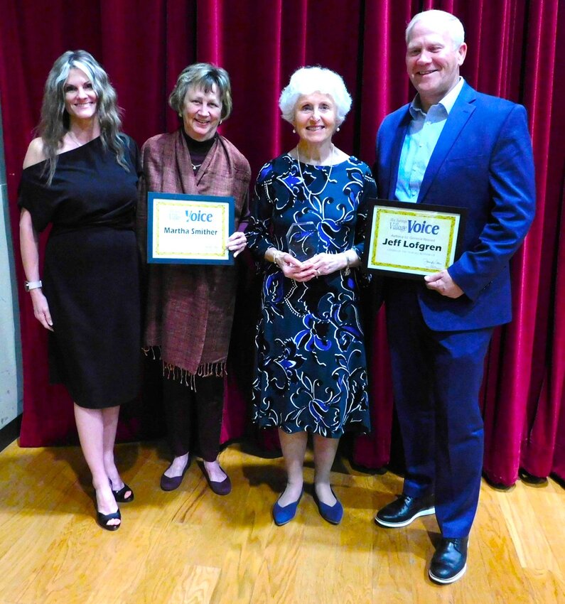 HSV Voice Publisher Jennifer Allen with Citizen of the Year nominees Martha Smither, winner Maureen Morgan, and nominee Jeff Lofgren.