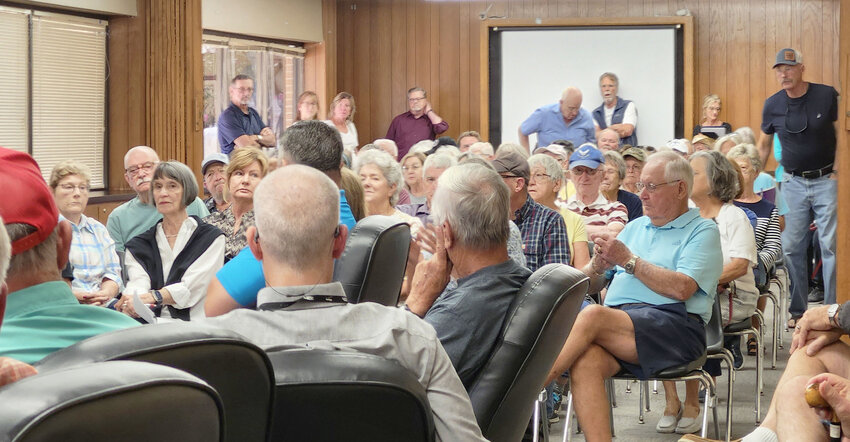 Over 90 HSV residents came to discuss the new Dollar General Market and tornado clean-up concerns during the recent CPF&W meeting. (Ann Shears photo)