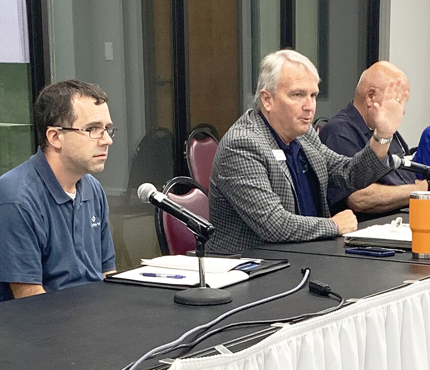 Daniel George of 50 for the Future and Gary Troutman, president and CEO of the Greater Hot Springs Chamber of Commerce and Hot Springs Metro Partnership provided a thorough ing of the activities in and around Garland County. (Suzanne Sweeten photo)