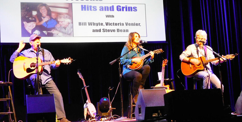 Bill Whyte, Victoria Venier and Steve Dean, better known as Hits and Grins enjoyed HSV and HSV certainly enjoyed them. (Sandy Johansen photo)