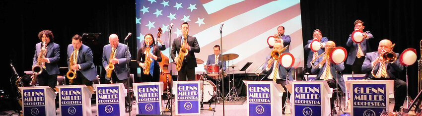 The World-Famous Glenn Miller Orchestra on the Woodlands stage for HSV Rotary Charity Corporation’s Victory Day Dance.