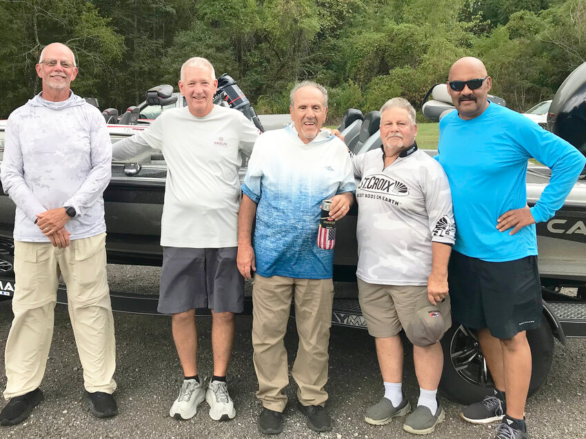 Bass tournament winners, from left: Jerry Swaim, Kirk Bixler, Ernie Infusino, Pete DeVries and Larry Ivens. (Submitted photo)