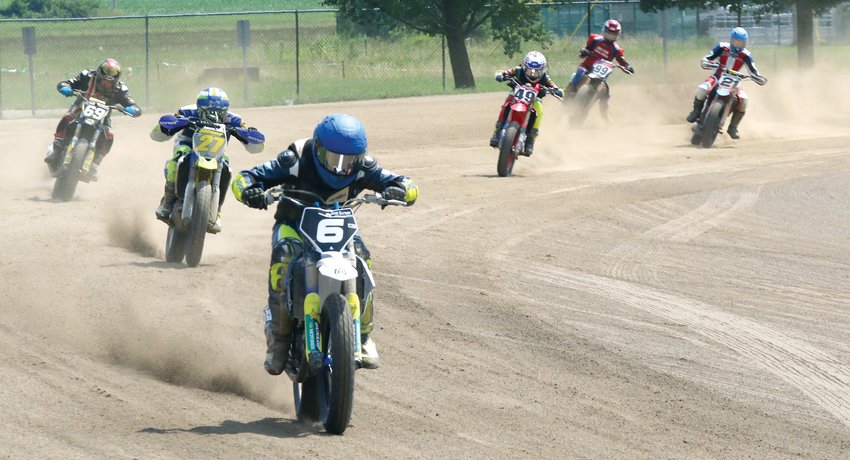 Hillsboro's Chase Saathoff (#6) puts some distance between himself and the competition during his heat race at the AMA Flat Track Grand Championships on Monday, July 19. Saathoff would go on to win 12 of the 16 finals he competed in during the week and captured championships in four classes, plus the Nicky Hayden Horizon Award for most promising amateur rider.