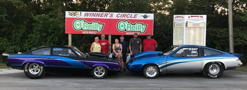 It was a productive week in Charleston for the Bryant family as Phil Bryant won twice and made it to four finals, including one against his son Dustin, who took the top spot in the low roller race over his dad. Pictured in the winner&rsquo;s circle, from the left, are Sharon and Phil Bryant, Roger and Pam Burdell with grandson Bayler, Dustin Bryant and Corey Wood.