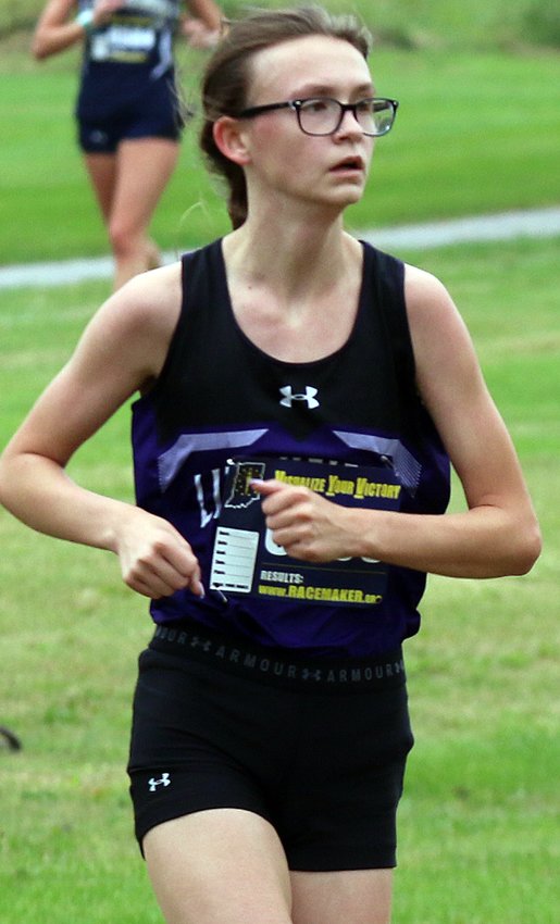 Litchfield's Delanie Ulrich, shown here during the regional race on Oct. 23, finished 43rd at sectionals on Oct. 30. Ulrich will be one of the Panthers' top returning runners next year, along with Myka Fenton and Joelle and Emma Hughes.