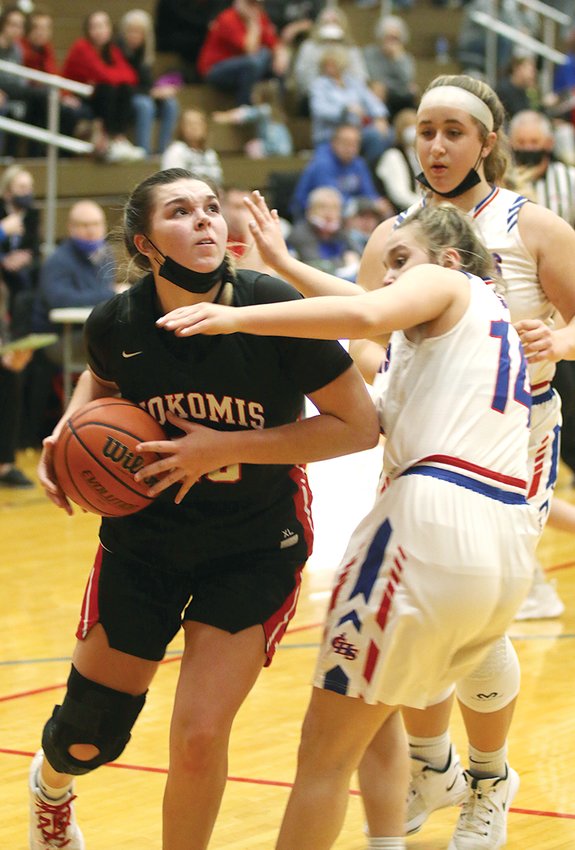 Nokomis' Audrey Sabol scored 14 points in the Lady Redskins 33-21 win over Carlinville on Monday, Dec. 27, as they started out the Carlinville Holiday Tournament on a high note.