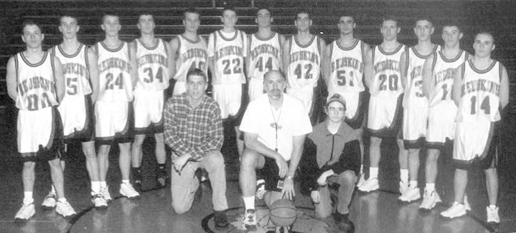 Twenty-five years ago, the Nokomis Redskins made the school's third state tournament in boys basketball and started a two decade of string of success that would be the envy of nearly any program in the state. On Saturday, Jan. 29, Nokomis High School will honor the 1996-97 team for all it accomplished and for its impact on Nokomis sports then and now. Pictured above, in front, are Trevor West, Coach Steve Kimbro and Manager Larry Jackson. In the back row are Aaron Bertolino, Blake Engelman, Brandon Johnson, Joe Cole, Aaron Janssen, Brian Barnes, Jeremy Mehochko, Jon Huber, Mike Havera, Craig Reincke, Dan DeWerff, Matt Stolte and Ryan Durbin.
