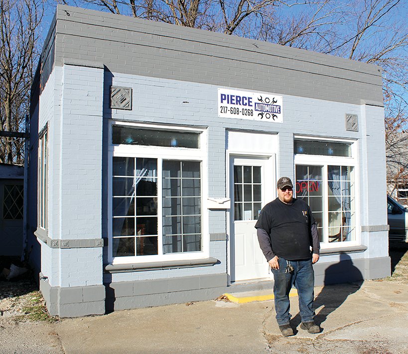 Christopher Pierce (above) opened Pierce Automotive at 100 North Hamilton in Hillsboro in November 2021. The auto shop offers a range of services for cars and trucks.