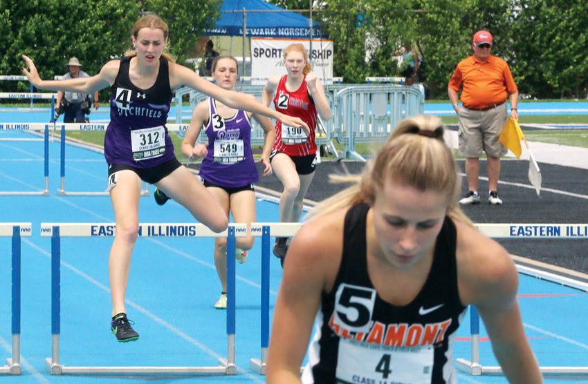 For the second time in her career, Litchfield's Carly Guinn finished the season on the podium at the IHSA State Finals track meet. After taking eighth in the high jump last year, Guinn placed eighth in the 300 meter hurdles on Saturday, May 21, despite picking up the event just a month and a half earlier.