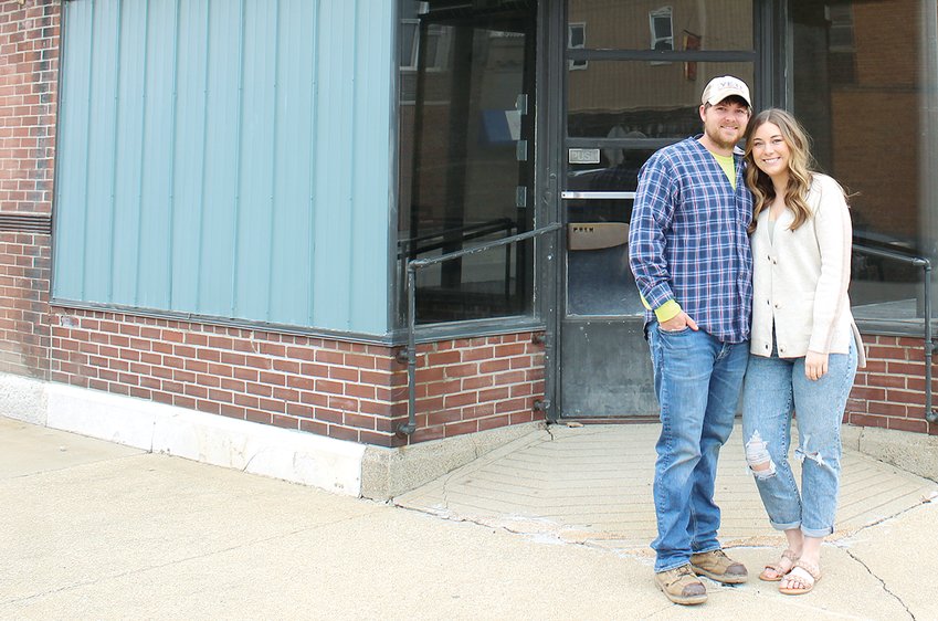 Caleb and Sydney Randle (above) are renovating the old IGA building in Nokomis and plan to utilize the historic space as an event venue, Marie&rsquo;s On State.
