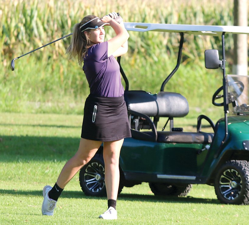 Litchfield's Laura Boston shot a 43 on Tuesday, Sept. 13, at her home course of the Litchfield Country Club as the Panthers turned in a solid 185 as a team. Glenwood and Hillsboro were also at the match, with the Titans finishing first with a 177 and Hillsboro third with a 231.