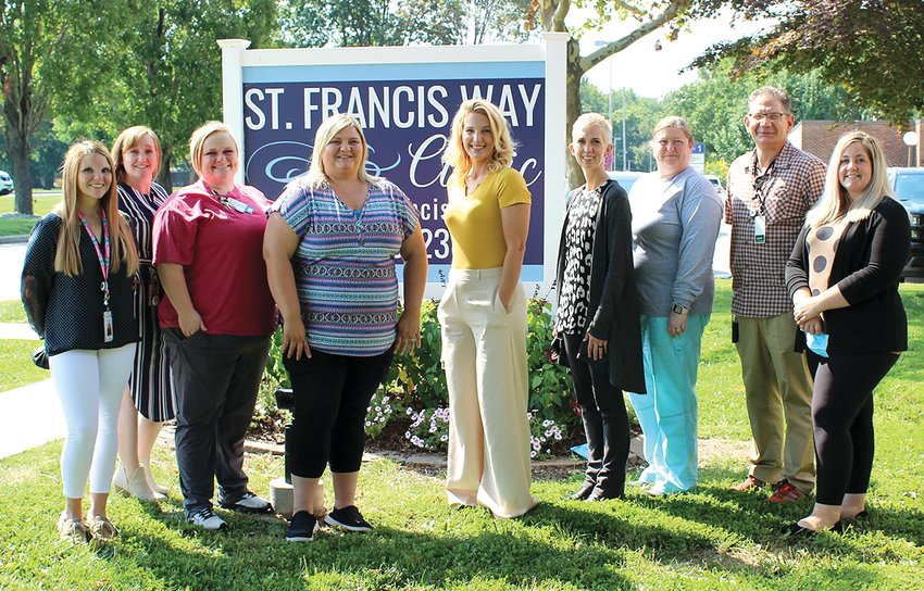 St. Francis Way clinic marked their one year anniversary serving Montgomery County on Wednesday, Jan. 21. Above, are team members Kathy Alford-Spitze, Courtney Lewis,Krystal Phillips, Jennifer Carron, Lindsay Minor, Becky Hatlee, Tricia Lewis-Thompson, Brian Pollo and Elyse Schoen.