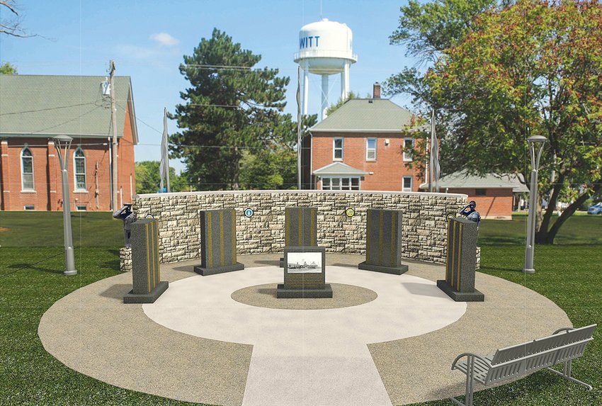 Pictured above is an artist&rsquo;s rendering of the future Witt Veterans Memorial. Donations are now being accepted at P.O. Box 44, Witt, IL 62094.