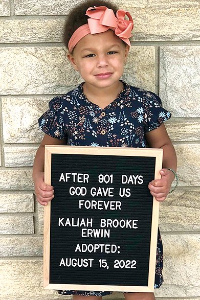 Kaliah Erwin became a permanent fixture of her family on Aug. 15, 2022.