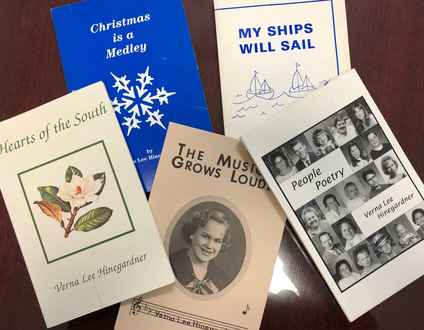 The City of Litchfield has been the home of many influential people over the years. Above, are a few of the poetry collections published by Litchfield native Verna Lee Linxwiler Hinegardner, who was named poet laureate of Arkansas by then Governor  Bill Clinton.