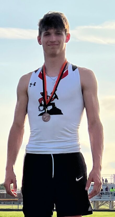Hilsboro senior Brayden Fowler picked up one of the Toppers' two wins at the Gillespie Invitational on Friday, May 12, winning the 300 meter hurdles in a time of 42.25.