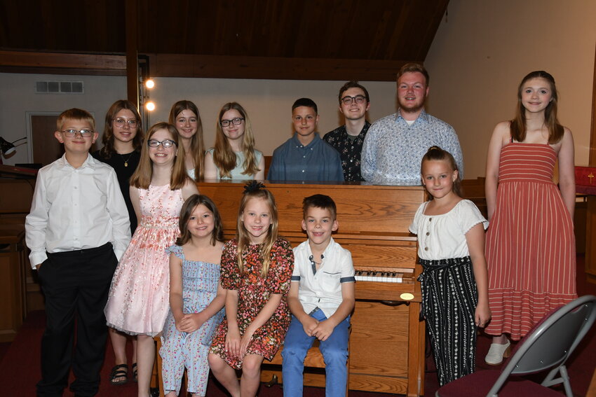 Pictured above, in front, from the left are Paxton Chesney, Remie Witt, Andi Cady, Charlotte Reams, Ellis Limbaugh and Josie Wittenmyer. In back are Madison VanOstran, Audrey Billington, Lauren Storm, Zechariah Bilyeu, Noah Manasco, Jaxon Wittenmyer and Addison Manasco.