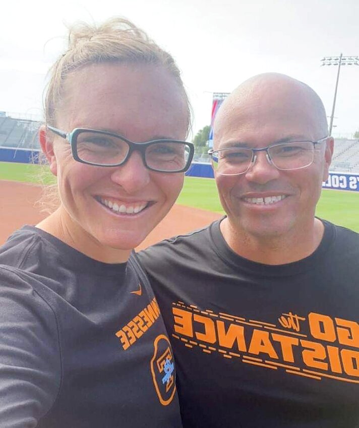 Nokomis High School grade Kate (Singler) Malveaux and her husband Chris are in Oklahoma City this week as the University of Tennessee softball team competes in the Women's College World Series. This is the Malveauxs' second year in Knoxville, having coached at the University of Missouri for three years prior to their move east.