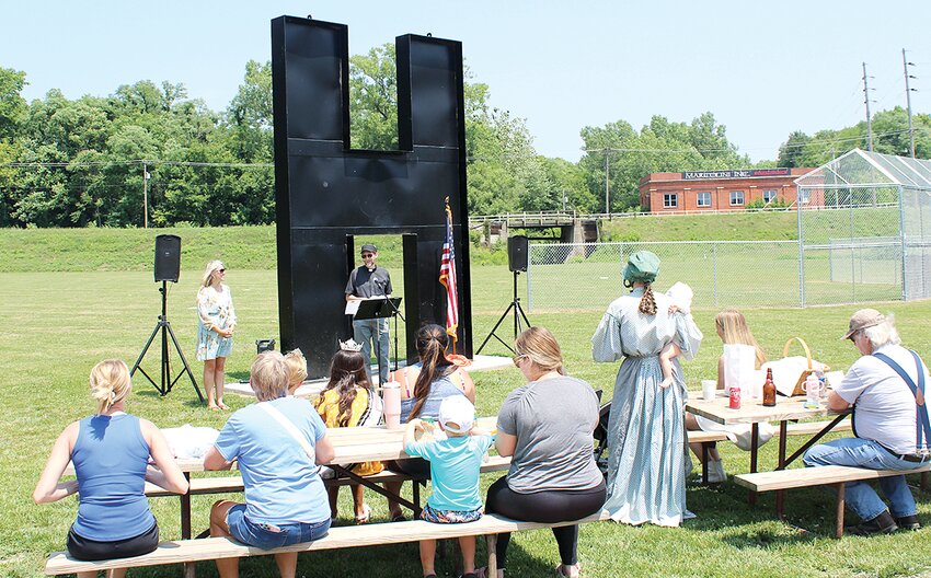 Pastor Stefan Munker, of St. Paul&rsquo;s Lutheran Church in Hillsboro, gives an invocation during a plaque dedication, part of Hillsboro&rsquo;s Bicentennial Birthday Party, on Saturday, June 24, at Central Park in Hillsboro, not far from the spot where the city&rsquo;s first settlements were established in the early 19th century.