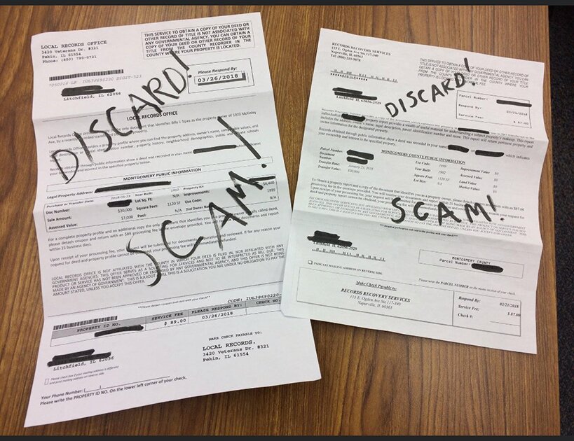 Montgomery County Clerk and Recorder Sandy Leitheiser warns local residents about a scam coming through the mail asking property owners to purchase a copy of their deed. Anyone concerned about something they receive in the mail may contact her office.