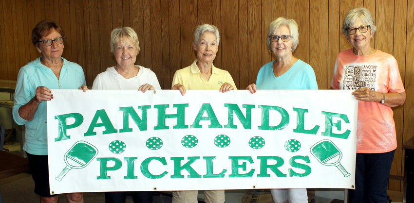 The Panhandle Picklers are excited to host the &lsquo;Pickler Putt-Putt&rsquo; event for the community. Proceeds will go towards the renovation of the public tennis court into three new pickleball courts. Pictured above, members of the Picklers, from the left, Sandy Smith, Dee Williams,  Sharon Lyons, Ginny Brockmeyer and Pat Pope.