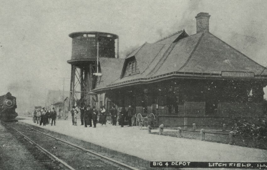 The City of Litchfield&rsquo;s existence is in large part due to the railroads that ran through it. In fact, the city&rsquo;s name changed from Huntsville to Litchfield, when Electus Bachus Litchfield helped finance and plan what would eventually become the St. Louis Alton and Terre Haute Railroad. Above, is a photo of The Big Four Depot taken in the early 1900s.