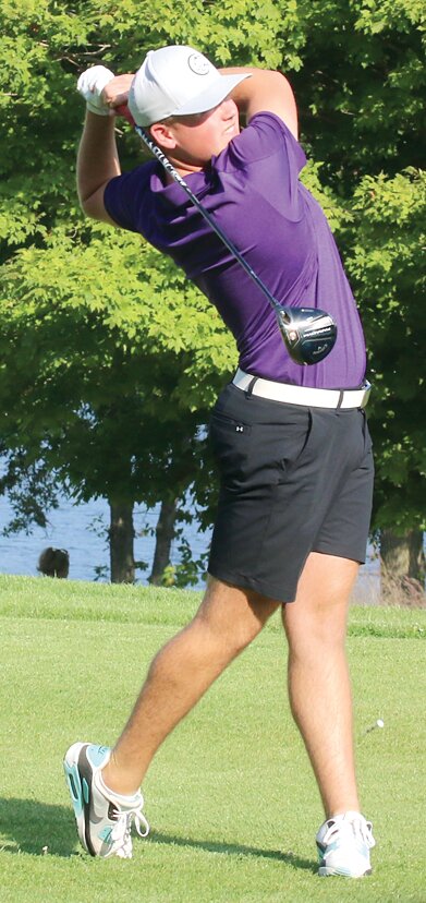 Litchfield senior Tug Schwab shot a 2-over-par 38 on Tuesday, Sept. 18, at the Hillsboro Country Club to help the Panthers to a pair of close wins over Hillsboro and Carlinville.