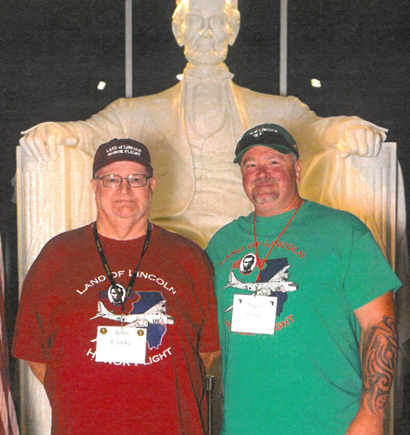 John Clarke of Morrisonville was accompanied by his son Tharin, pictured above, on the Aug. 22 Land of Lincoln Honor Flight to Washington D.C.
