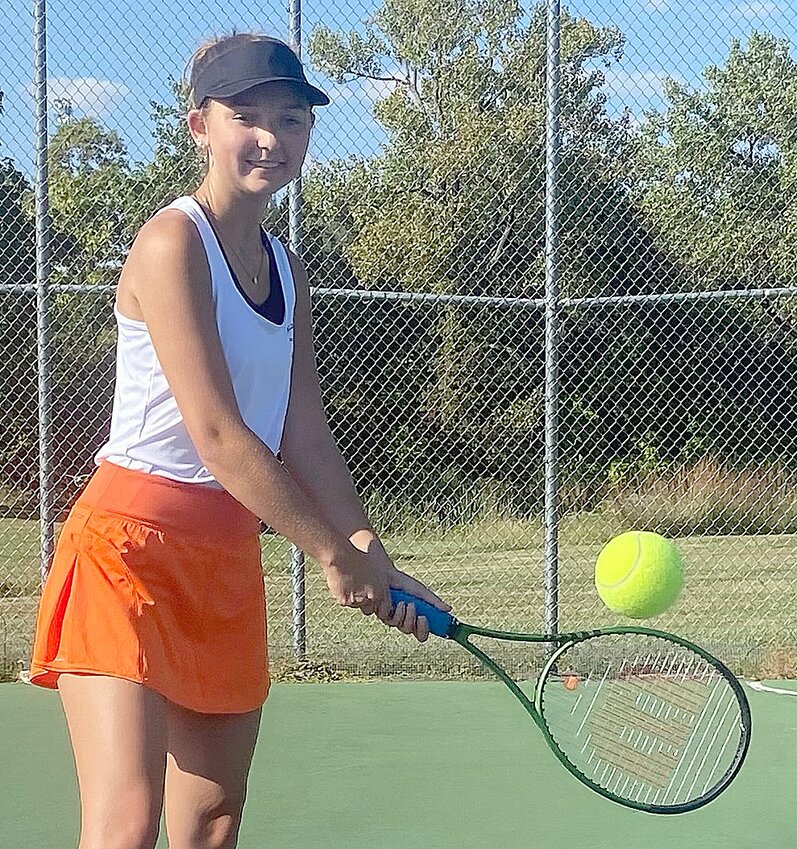 Hillsboro sophomore Avery Reynolds picked up her first varsity win on Sept. 25, helping the Toppers to a 5-4 victory over Vandalia.