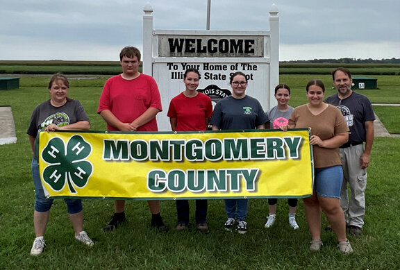 Members of the Montgomery County 4-H program competed at the Sunday, Aug. 27 4-H Multi-County Shoot at Brittany Shooting Park. Pictured above, from left to right, Theola Broers, Travis Broers, Esther Tilton, Maris Brill, Zoe Tilton, Katelyn Marley and Tim Tilton.