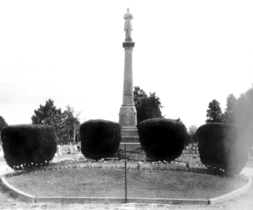 The Soldiers&rsquo; Monument located at the entrance of Elmwood Cemetery off of Route 16 (pictured above) was built shortly after the Civil War ended and dedicated on May 30, 1880.
