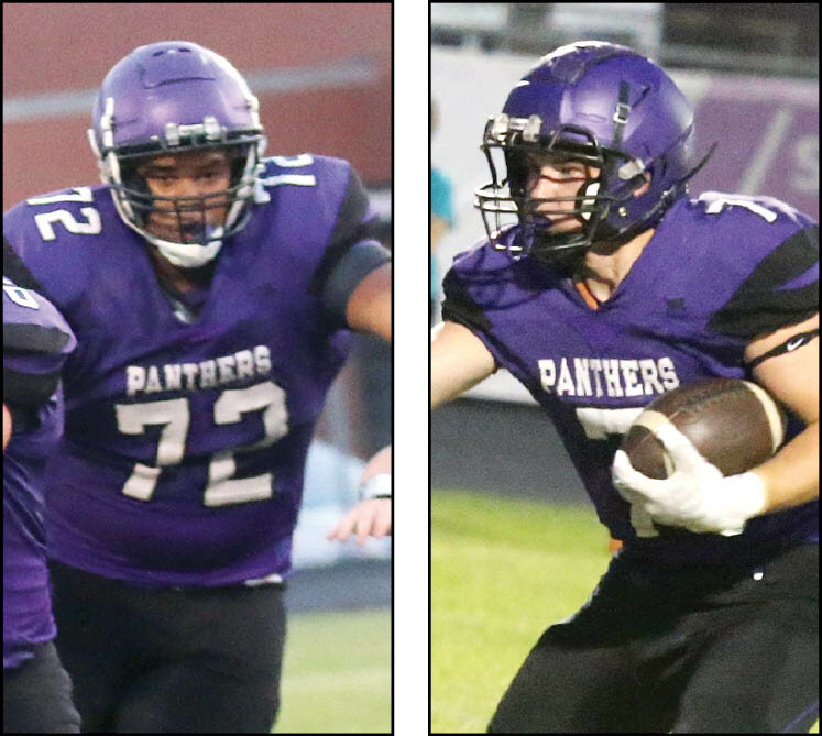 Litchfield's Mannix Hancock (left) opened up plenty of holes for fellow senior AJ Sypherd this season so it was only right that the pair earned not one, but two spots on the South Central Conference all-conference first team.