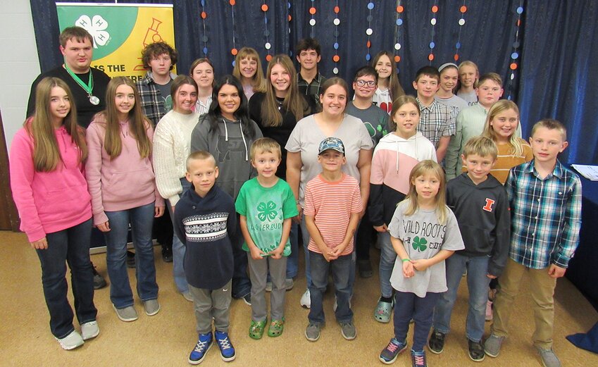 Pictured above are the Montgomery County 4-H members. Front row, from left to right is Aiden Bowman, Connor Schmidt, Thomas Marley, Madison Monk, Evan Cobetto and Mason Cooper. Middle row is Emmalyn Norris, Allison Norris, Abilene Norris, Grace King, Kinley Stolte, Katelyn Marley, Hailey Bowman and Kelby Cobetto. Back row is Travis Broers, Kohen Stolte, Emma Hughes, Amanda Niemann, Bond Knodle, Ethan Marley, Fallon Knodle, Kaden Brown, Emily Monk, Abigail Monk and Jase Cooper.