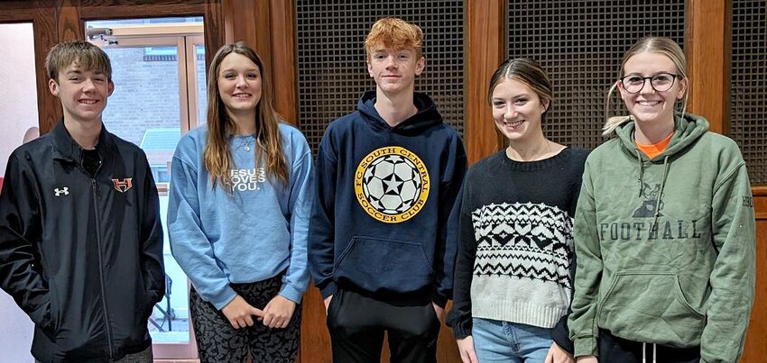 Pictured above, from the left are Mitchell Cunningham, Leah Hemken, Mark Mattson, Jesse Balla and Milla Anderson. They will be some of the planned performers at the 21st annual Christmas Homecoming concert, this Sunday, Dec. 17, at 5:30 p.m. at the Hillsboro Presbyterian Church.