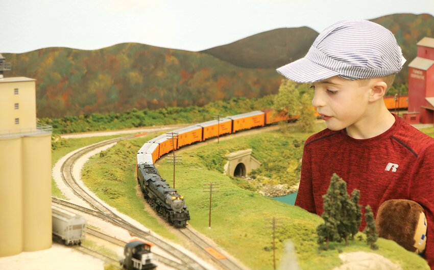 Nash McDole of Staunton was one of the many visitors&ndash;children and adults&ndash;captivated by the Litchfield Train Group&rsquo;s annual model railroad open house.