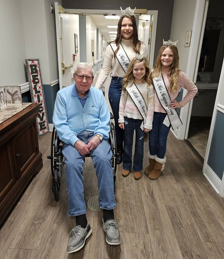 Pictured above, from the left are Kenny Williams of Hillsboro, 2023 Montgomery County Fair Queen Alexis Lessman, 2023 Little Miss Montgomery County Fair Karsyn Jones and 2023 Junior Miss Montgomery County Fair Nataleigh Jackson.
