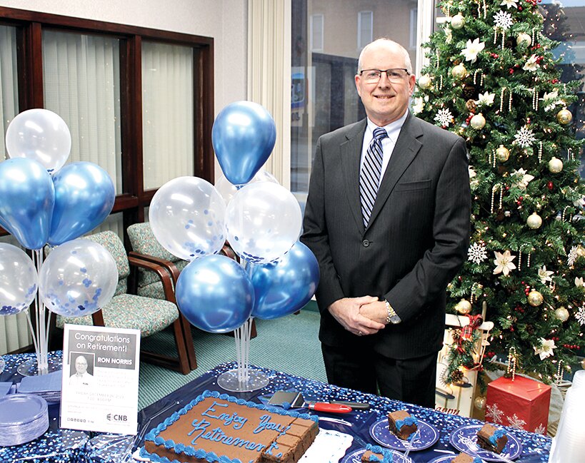 For the past 19 years, Ron Norris of Litchfield has served the community at CNB. On Friday, Dec. 29, the bank held a retirement celebration in his honor.