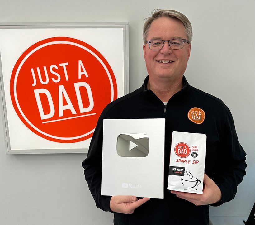 Tom Shelton of Litchfield received the YouTube Creators Award for reaching 100,000 subscribers on his YouTube channel, &ldquo;Just a Dad Videos&rdquo; in November.