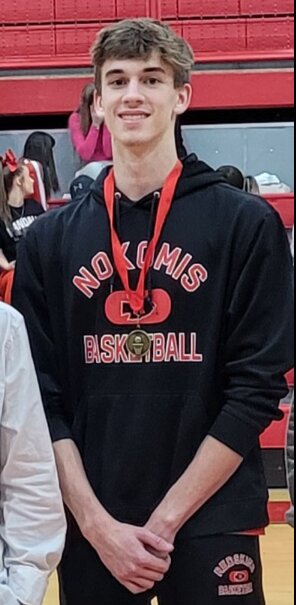 Nokomis senior Reece Lohman earned all-tournament honors at the Vandalia Holiday Tournament as he scored 20 or more points in three of the Redskins' five games. As a team, Nokomis finished fifth, beating Meridian 66-60 in their final game on Dec. 29.