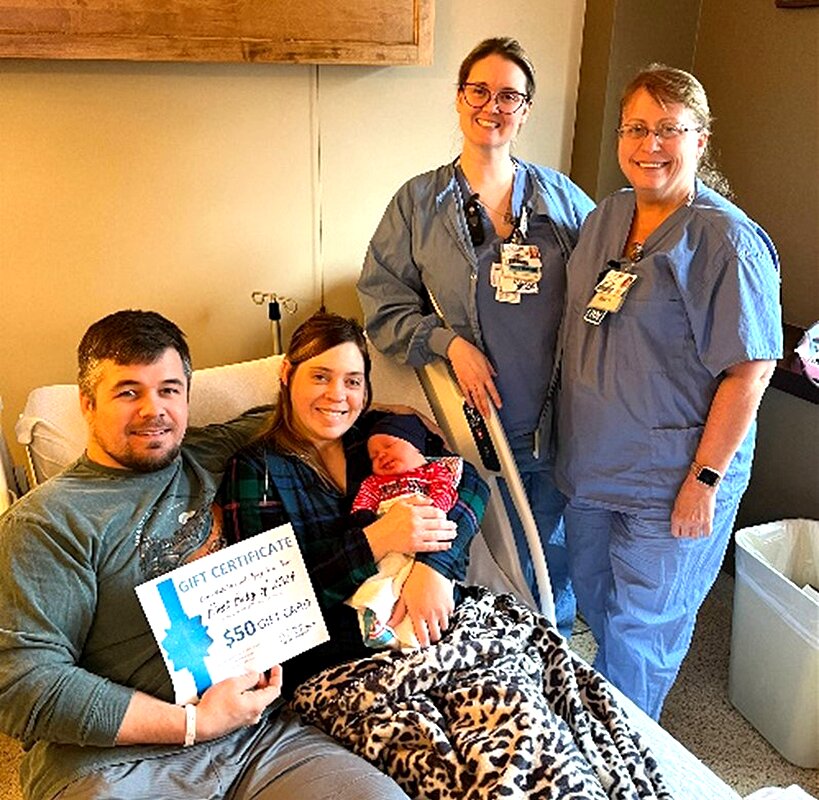 Pictured above, HSHS St. Francis Hospital Family Maternity Center celebrated the first baby born at the hospital in 2024. Hank Allen Blankenship was born to Shelbie and Chase Blankenship of Mt. Olive, at 7:45 a.m. on Thursday, Jan. 4, 2024.