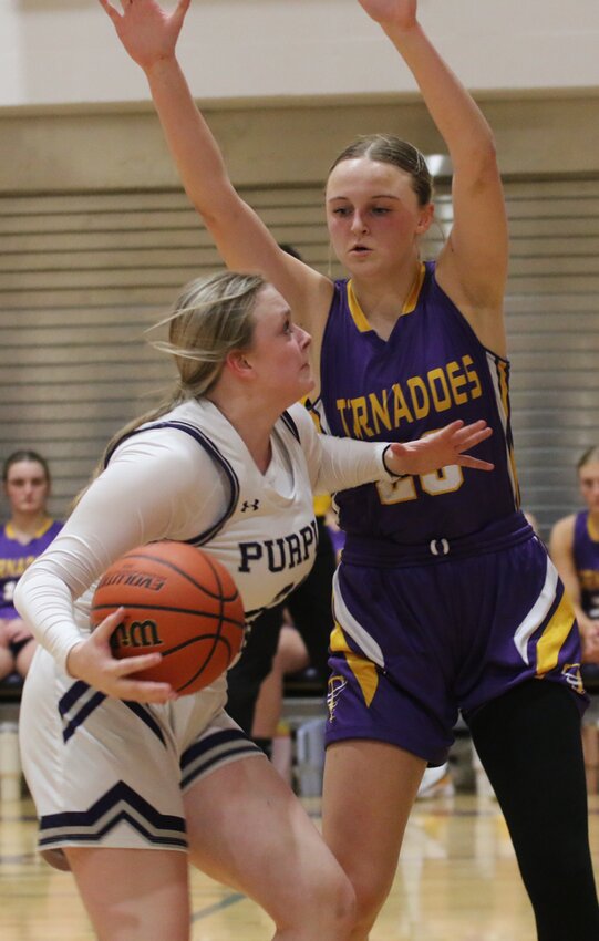 Taylorville's Mazie Fleming was a big obstacle for Madi Jenkins and the Litchfield girls basketball team during their game on Tuesday, Jan. 23, in Panther Gym. The 6'3&quot; Fleming had 14 points in the first half, helping her team to double up the Panthers, 50-25.