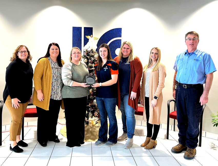 Local staff the Montgomery County Extension Office awarded LLCC in Litchfield with the 2023 Community Partner Award.Pictured above are LLCC&rsquo;s Tisha Miller, Jessie Blackburn, Christine Marietta, Alexis Friesland and Kate Harding of Montgomery County Extension Office, and Adrienne Frazier and Gary Wendt of LLCC.