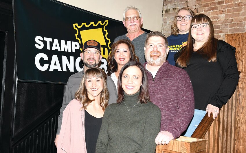 Four teams will be competing for the crown in this year&rsquo;s Stamp Out Cancer event. In front, from the left are Team Gudgel Ranch, Cody and Jennifer Gudgel of Litchfield and Team Hitch Up, Samantha and Butch Hitchings of Hillsboro. In back are Team Um-Believable,a Tina and Denny Umberger of Nokomis and Team Rock, Paper, Sisters,  Paula Bartz and Amber Kalaher of Hillsboro.