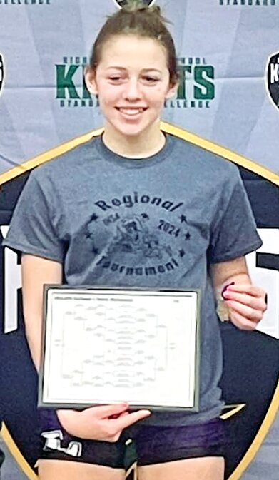 After becoming the first Litchfield wrestler to win a girls  wrestling regional title, freshman Rilynn &quot;Rino&quot; Younker made history again with the school's first sectional title and state qualifying berth in girls wrestling on Saturday, Feb. 10, in Peoria.