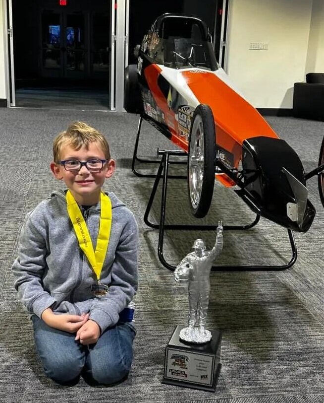 Litchfield junior drag racer Greyson Hopley went 4-for-4 in the 2023 Midwest Junior Drag Racing Super Series season to take first in the 13.90 Index class.