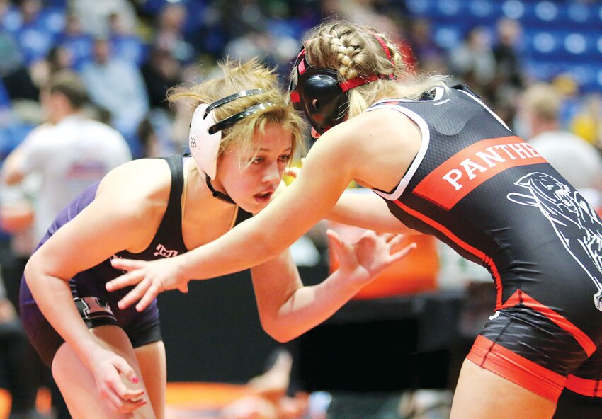 Rilynn Younker was the first person to win a regional title and the first person to win a sectional title in girls wrestling at Litchfield High School, so it was only fitting that the freshman add another first to her list at the IHSA Girls Wrestling State Tournament on Feb. 23-24 in Bloomington. On Saturday, Younker finished off her run at state with a fourth place finish in the 110-pound weight class, becoming the first state medalist in her sport for the Purple Panthers.